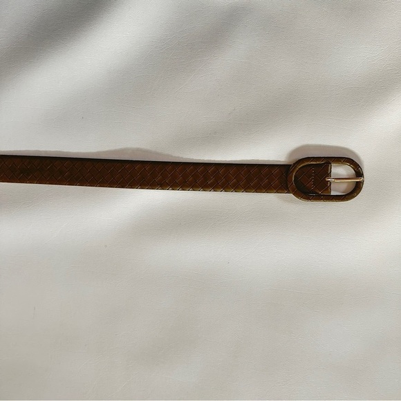 NWOT Mango Samitier Vegan Leather Woven Belt in Olive L - Picture 6 of 7